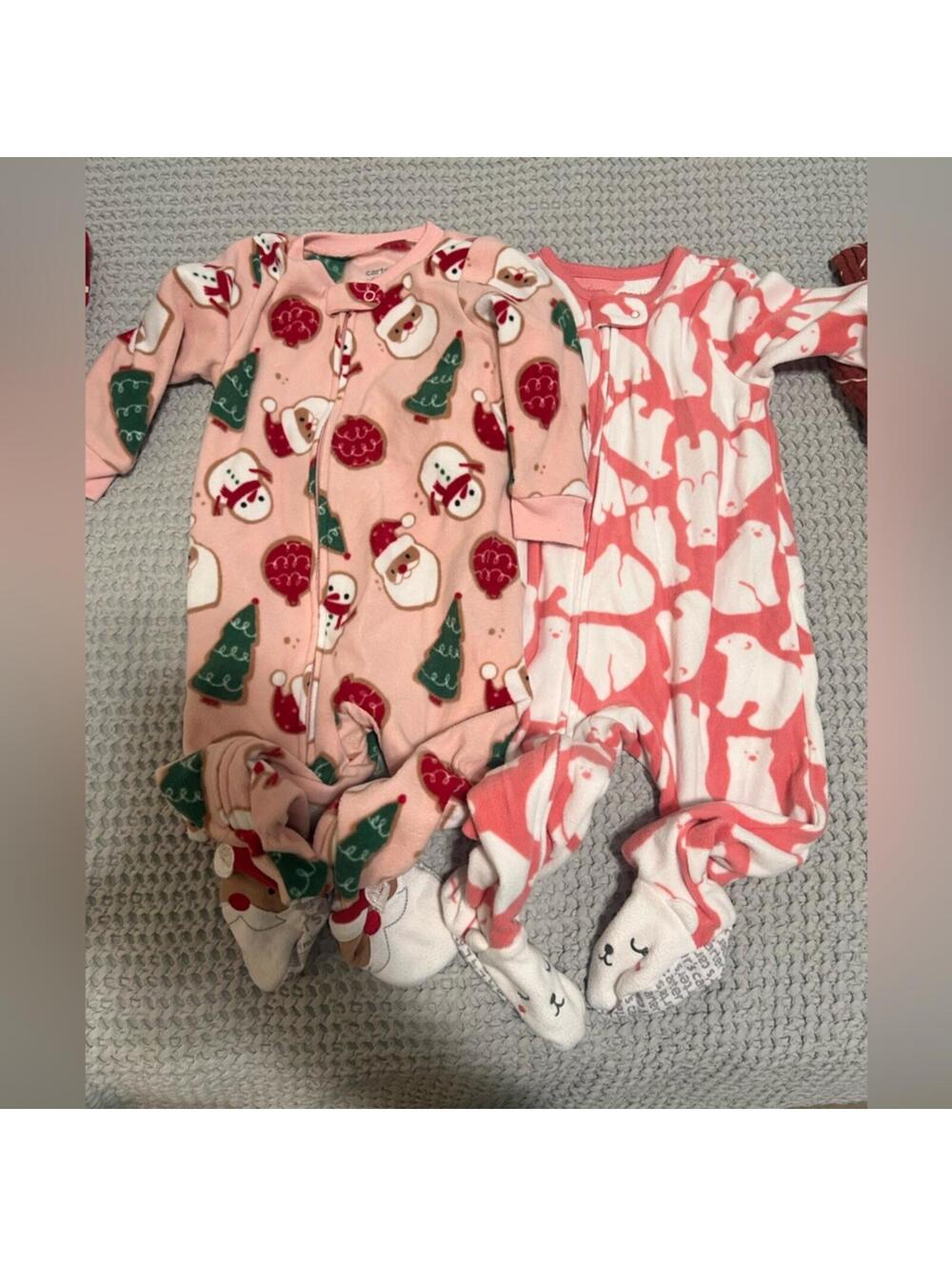 2 carters fleece sleeper 12M baby girl